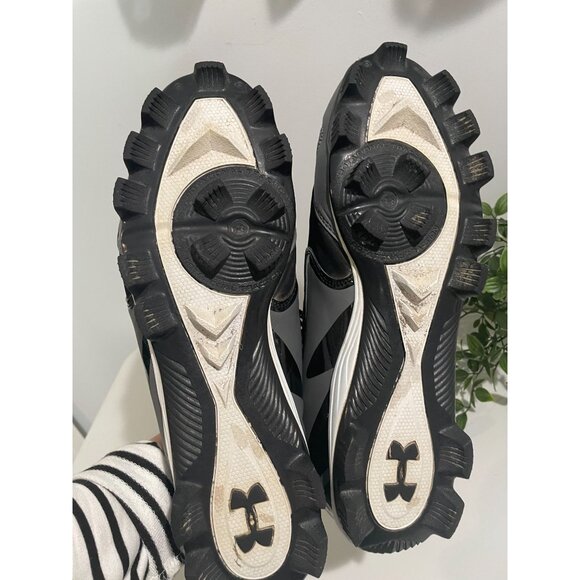 Under Armour Mens Black & Gray Cleats Size 9 - Picture 6 of 16